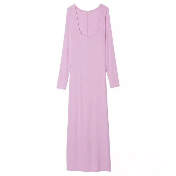 SOLD 🥰TY VICTORIAS SECRET RIBBED MODAL LONG SLEEVE SLIP DRESS LARGE BNWT - Picture 3 of 4